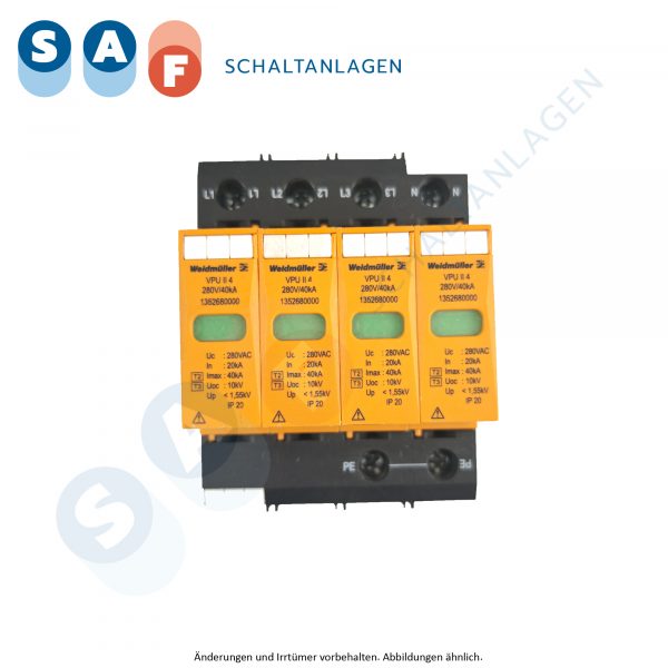 Weidmüller, 1352680000, VPU II 4 280V/40KA, Überspannungsschutz-Ableiter